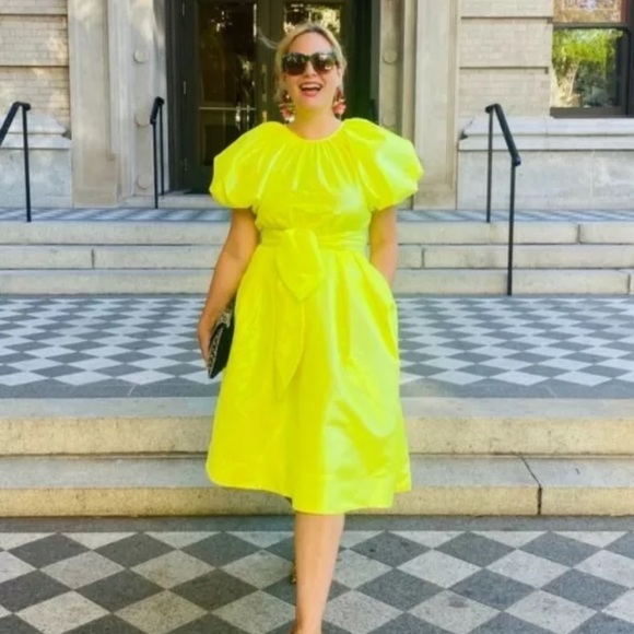 Christopher John Rogers Puff Sleeve Volume Dress - Picture 7 of 12